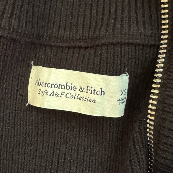 ABERCROMBIE AND FITCH Soft AF Long Sleeve Zip Front Ribbed Dress Size XS VGUC - Picture 4 of 5